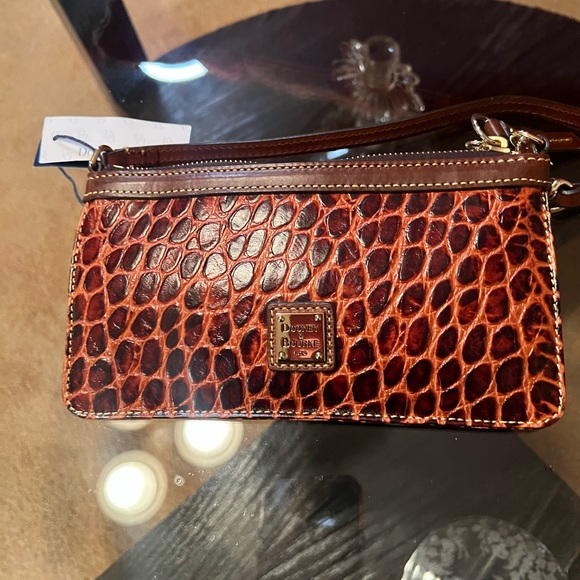 Dooney & Bourke Handbags - Brown croc embossed Dooney wristlet
